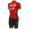 Completo Maglia + Pantaloncino con bretelle 2022 Bahrain Victorious Manica Corta Rosso